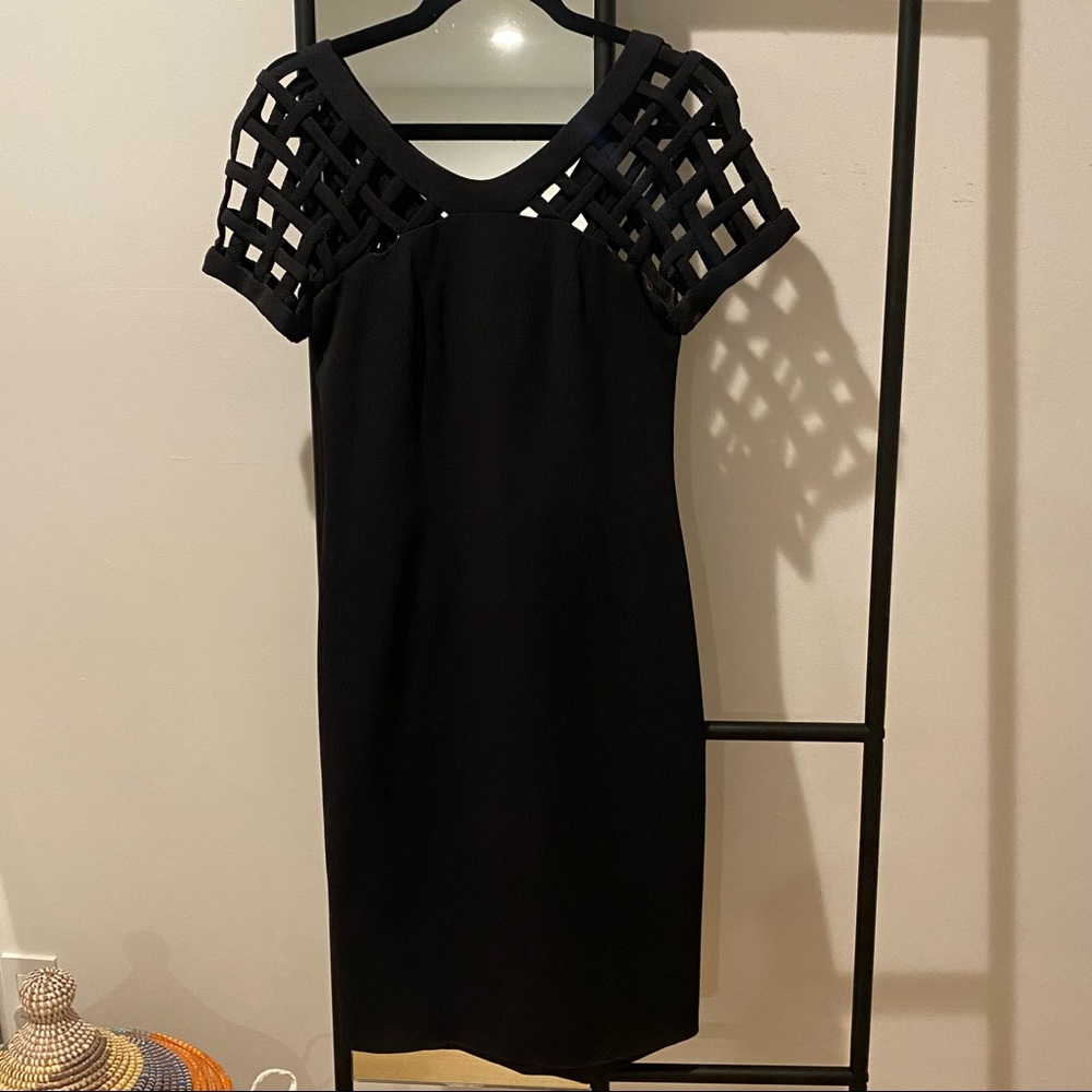 Maghal black lattice dress